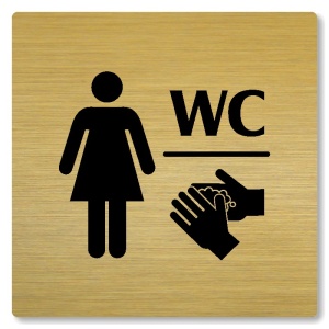 WC ženy, 118x118mm, zlatá, Nevada